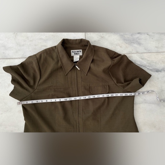 VTG Plaza South Jacket Olive Green Full Zip Women 20W Utility Minimalist Casual - Picture 7 of 9